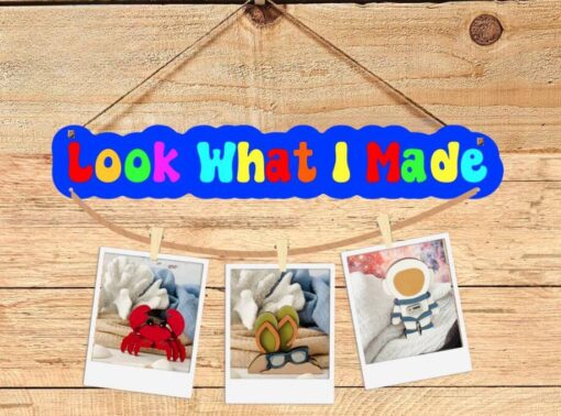 DIY 'Look What I Made' Sign Kit: Paintable Letters, Complete Craft Set with Jute Cord