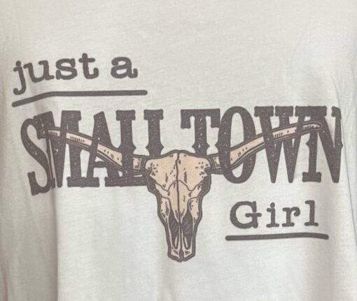 Chic Women's XL Tank Top: 'Just a SMALL TOWN Girl' with Longhorn Skull – Perfect for T-Shirt Lovers