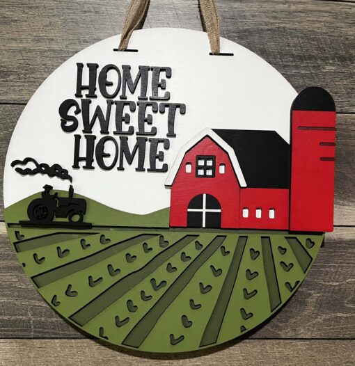 Charming Lasercut Wood Door Hanger - Home Sweet Home Design