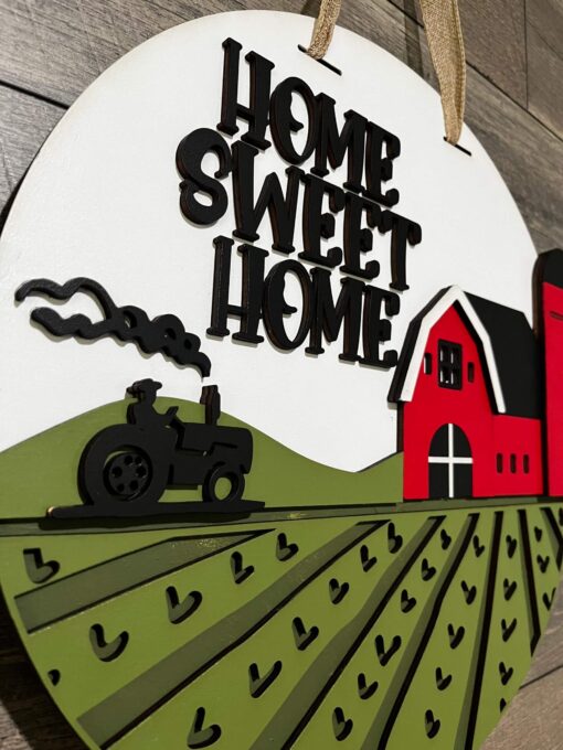 Charming Lasercut Wood Door Hanger - Home Sweet Home Design - Image 2