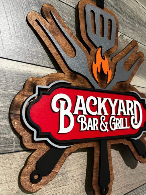 Elevate Your Outdoor Space with Our Custom Lasercut Backyard Bar & Grill Hanger - Image 2