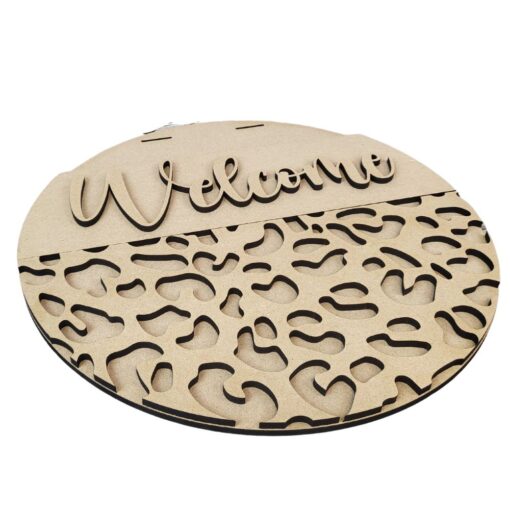 Unleash Your Creativity with the DIY Chic Leopard Print Welcome Door Sign - Perfect for Beginners to Craft a Bold, Personalized Entryway! - Image 2