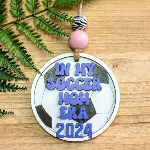 2024 Soccer Mom ERA Mirror Hanger: Stylish Bag Tag for Proud Soccer Moms