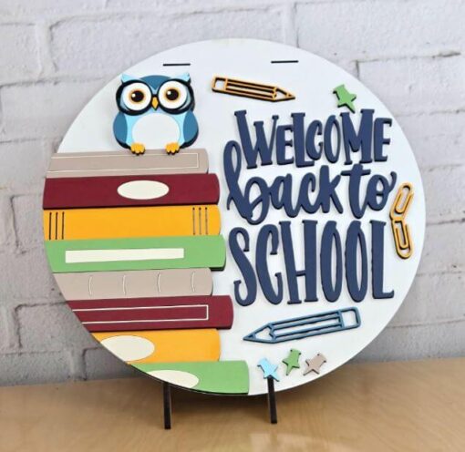 Welcome Back to School Owl Door Hanger