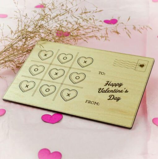 Tic Tac Toe Valentine's Postcard