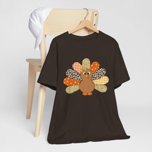 Colorful Turkey Tshirt, Thanksgiving Tee, Fall Festival Shirt, Turkey Print Top, Festive Holiday Apparel