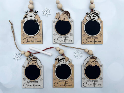 Festive Countdown Chalkboard Ornaments: Laser-Cut Elegance for Fall & Christmas