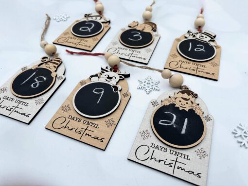 Festive Countdown Chalkboard Ornaments: Laser-Cut Elegance for Fall & Christmas - Image 2