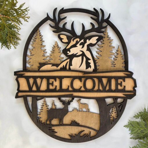 Custom Laser-Cut Wood Buck Sign: Personalized Name Door Decor