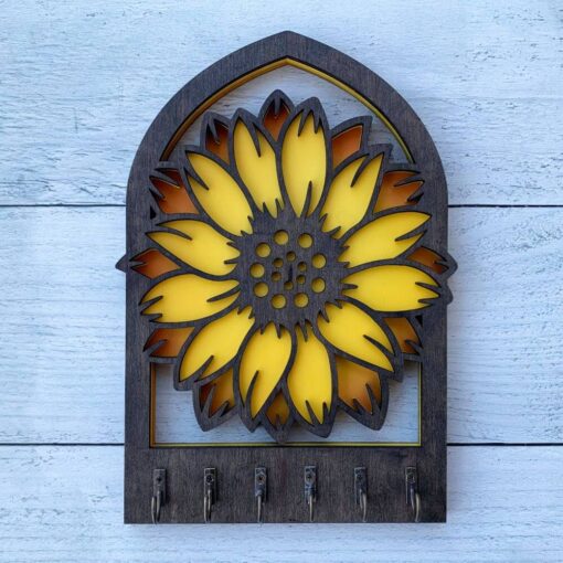 Charming Sunflower Key Hanger: Brighten Your Home with Functional Elegance