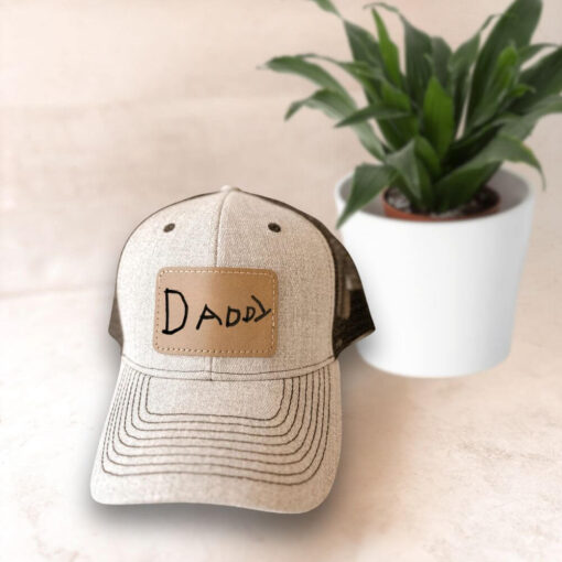 Custom Kids' Art Hat: Unique Personalized Gift with Engraved Leather Patch