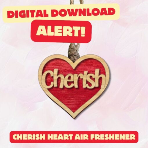 Enchant Your Space: Cherish Heart Air Freshener Laser Design - Perfect for DIY Crafting