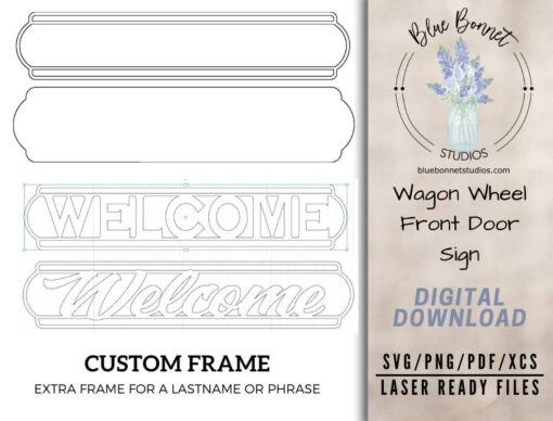 Create Rustic Elegance: Welcome Wagon Wheel Sign Digital Download for Laser Cutting - Image 5