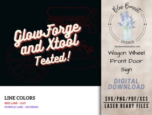 Create Rustic Elegance: Welcome Wagon Wheel Sign Digital Download for Laser Cutting - Image 6