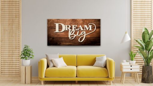 Dream Big Laser Cut Wood Sign - Stunning 40x20 Entryway Decor for Housewarming, Weddings & More! - Image 4