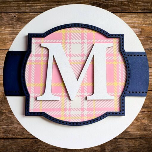 Personalized 9-Inch Monogram Frame Ribbon Pattern Sign - Unique Custom Entryway Decor for Thoughtful Gifts - Image 3