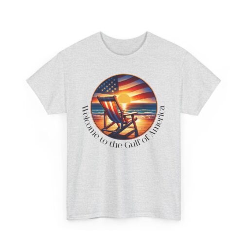 Welcome to the Gulf of America, USA Pride, Sunset Beach Unisex Heavy Cotton Tee, Summer Vibe Shirt, Beach Lover Gift, Patriotic Tee,