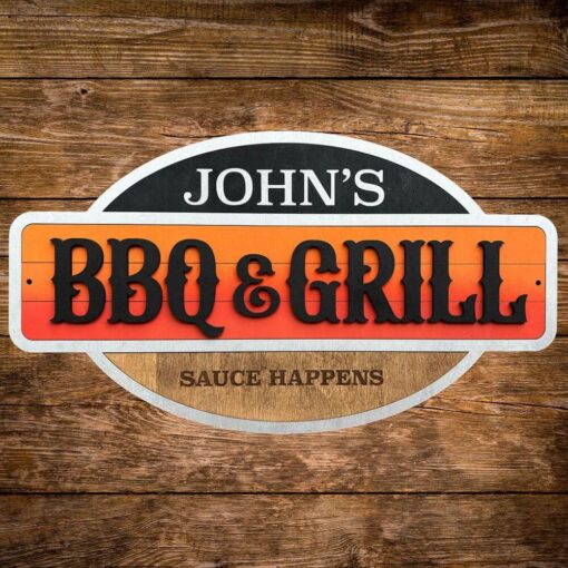 Custom BBQ & Grill Sign - Perfect Personalized Gift for Father's Day and Birthdays | Unique Lasercut Wood Decor - Image 2