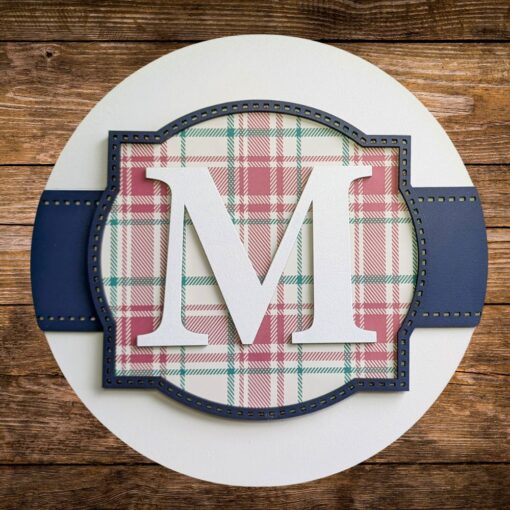 Personalized 9-Inch Monogram Frame Ribbon Pattern Sign - Unique Custom Entryway Decor for Thoughtful Gifts