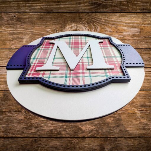 Personalized 9-Inch Monogram Frame Ribbon Pattern Sign - Unique Custom Entryway Decor for Thoughtful Gifts - Image 2