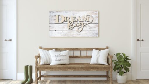 Dream Big Laser Cut Wood Sign - Stunning 40x20 Entryway Decor for Housewarming, Weddings & More! - Image 6