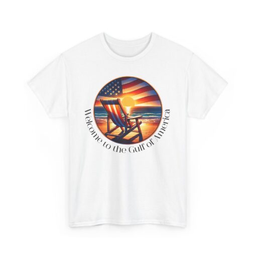 Welcome to the Gulf of America, USA Pride, Sunset Beach Unisex Heavy Cotton Tee, Summer Vibe Shirt, Beach Lover Gift, Patriotic Tee, - Image 2