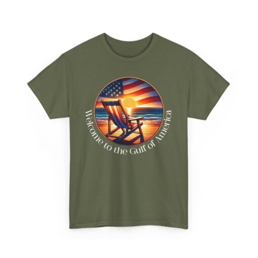 Welcome to the Gulf of America, USA Pride, Sunset Beach Unisex Heavy Cotton Tee, Summer Vibe Shirt, Beach Lover Gift, Patriotic Tee, - Image 15